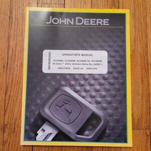 John Deere S4 Gator Utility Operator Manual OMUC25929 Issue G0 2020 Book